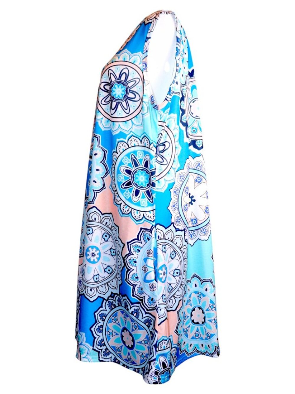 Vrkufie Multicolor Medalion Sleeveless Knee Length Shift Dress Size 3XL NWT - Picture 3 of 6